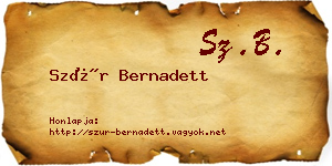 Szür Bernadett névjegykártya