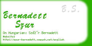 bernadett szur business card